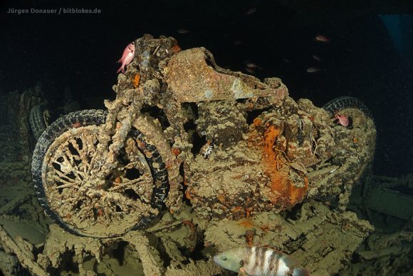 Motorrad in der Thistlegorm